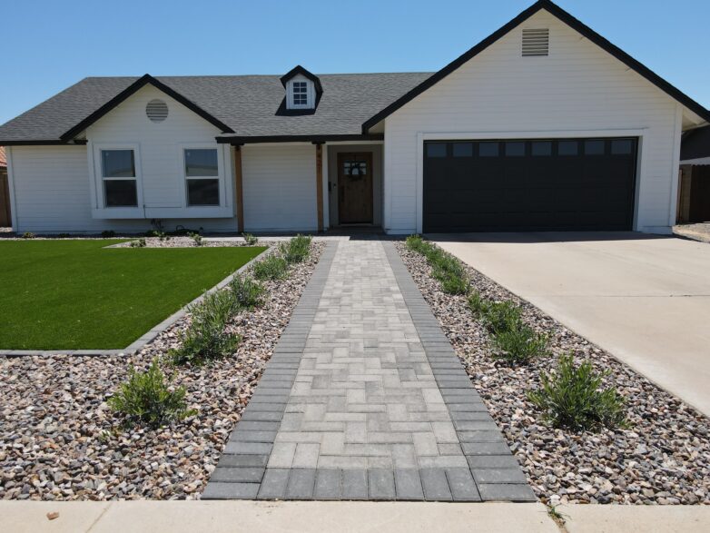 Surprise, AZ, synthetic grass front lawn landscaping