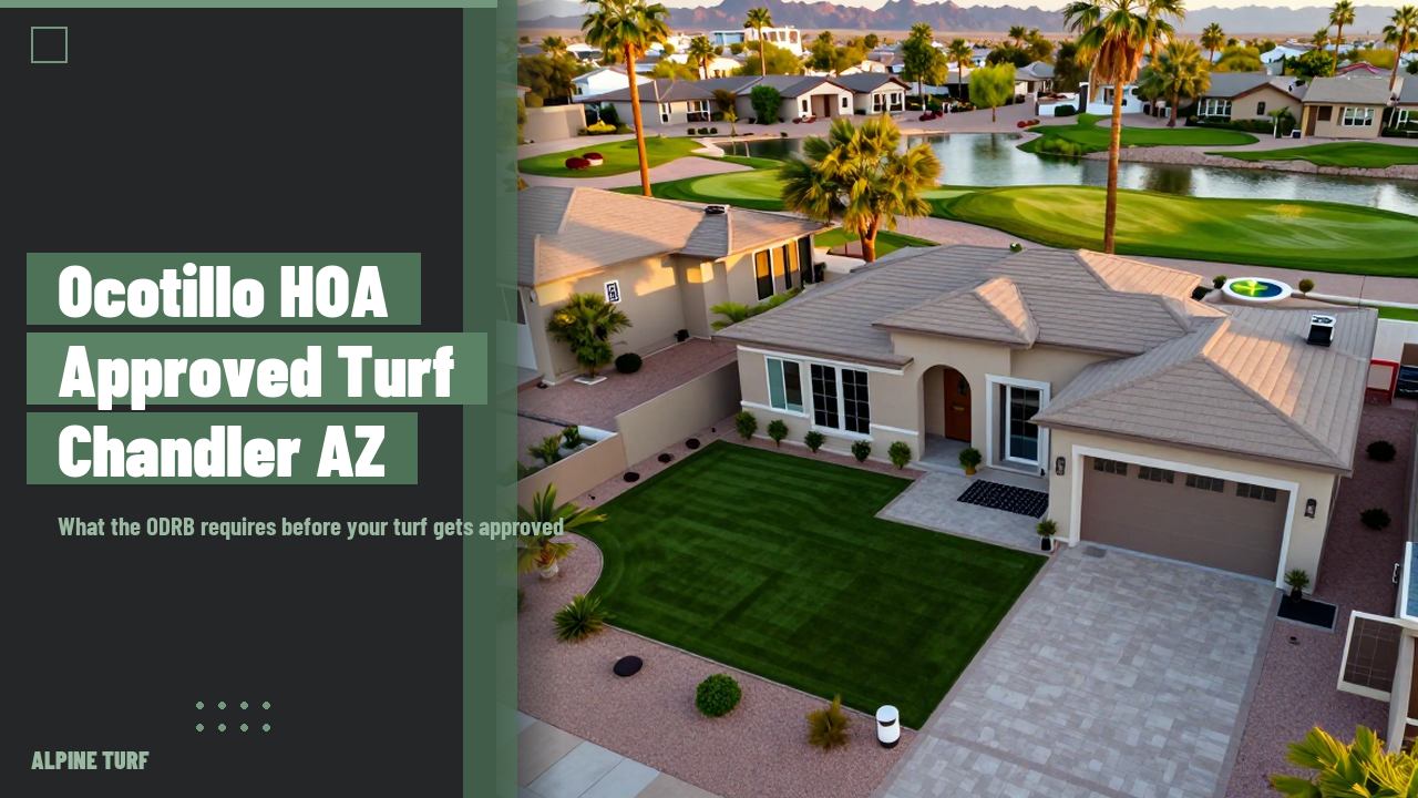 Ocotillo HOA approved turf backyard install near the Ocotillo golf course lakes in Chandler AZ